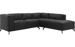 Goossens hoekbank calvin grijs micro leer - 8190320-634-01-gespiegeld