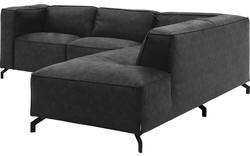 Goossens hoekbank calvin grijs micro leer - 8190320-634-01-gespiegeld