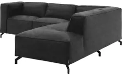Goossens hoekbank calvin grijs micro leer - 8190320-634-01-gespiegeld