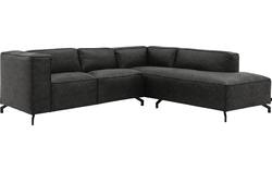 Goossens hoekbank calvin grijs micro leer - 8190320-635-01-gespiegeld