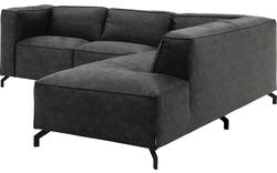 Goossens hoekbank calvin grijs micro leer - 8190320-635-01-gespiegeld