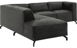 Goossens hoekbank calvin grijs micro leer - 8190320-635-01