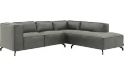 Goossens hoekbank calvin grijs micro leer - 8190320-636-01-gespiegeld
