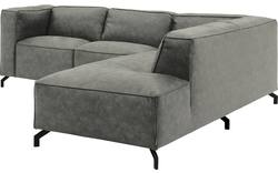 Goossens hoekbank calvin grijs micro leer - 8190320-636-01-gespiegeld