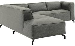Goossens hoekbank calvin grijs micro leer - 8190320-636-01