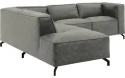 Goossens hoekbank calvin grijs micro leer - 8190320-636-01