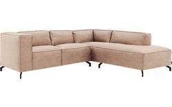 Goossens hoekbank calvin beige micro leer - 8190320-637-02-gespiegeld