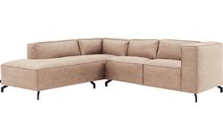 Goossens hoekbank calvin beige micro leer - 8190320-637-02