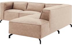 Goossens hoekbank calvin beige micro leer - 8190320-637-01-gespiegeld