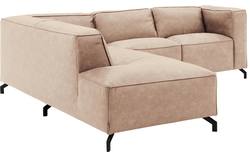 Goossens hoekbank calvin beige micro leer - 8190320-637-01