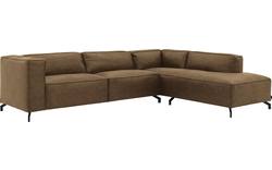 Goossens hoekbank calvin groen micro leer - 8190321-626-02-gespiegeld