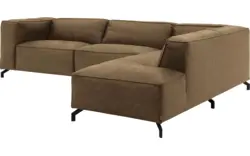 Goossens hoekbank calvin groen micro leer - 8190321-626-01-gespiegeld