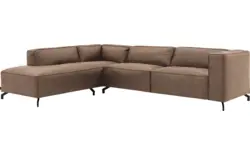 Goossens hoekbank calvin bruin micro leer - 8190321-627-01