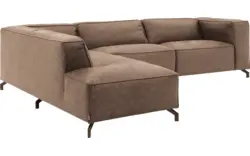 Goossens hoekbank calvin bruin micro leer - 8190321-627-01