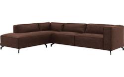 Goossens hoekbank calvin bruin micro leer - 8190321-631-01