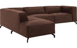 Goossens hoekbank calvin bruin micro leer - 8190321-631-01