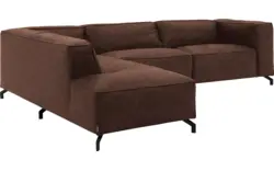 Goossens hoekbank calvin bruin micro leer - 8190321-631-01