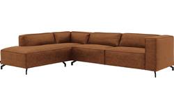 Goossens hoekbank calvin bruin micro leer - 8190321-633-02