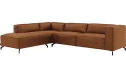 Goossens hoekbank calvin bruin micro leer - 8190321-633-01