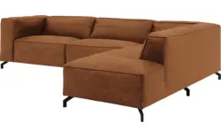 Goossens hoekbank calvin bruin micro leer - 8190321-633-01-gespiegeld