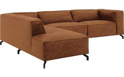 Goossens hoekbank calvin bruin micro leer - 8190321-633-01