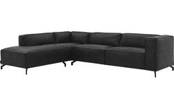 Goossens hoekbank calvin grijs micro leer - 8190321-634-01