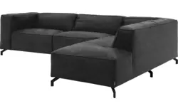 Goossens hoekbank calvin grijs micro leer - 8190321-634-01-gespiegeld