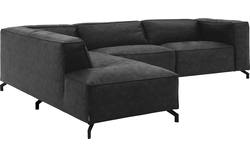 Goossens hoekbank calvin grijs micro leer - 8190321-634-01