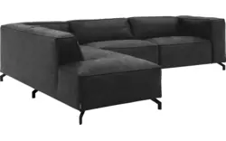 Goossens hoekbank calvin grijs micro leer - 8190321-634-01