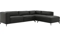 Goossens hoekbank calvin grijs micro leer - 8190321-635-01-gespiegeld