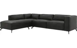Goossens hoekbank calvin grijs micro leer - 8190321-635-01