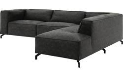 Goossens hoekbank calvin grijs micro leer - 8190321-635-01-gespiegeld