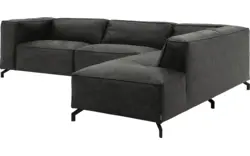 Goossens hoekbank calvin grijs micro leer - 8190321-635-01-gespiegeld