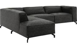 Goossens hoekbank calvin grijs micro leer - 8190321-635-01