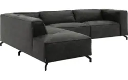 Goossens hoekbank calvin grijs micro leer - 8190321-635-01
