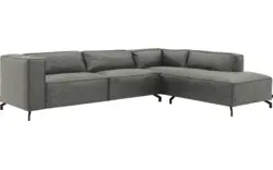 Goossens hoekbank calvin grijs micro leer - 8190321-636-01-gespiegeld