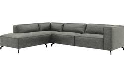 Goossens hoekbank calvin grijs micro leer - 8190321-636-02