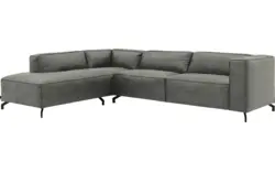 Goossens hoekbank calvin grijs micro leer - 8190321-636-01