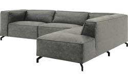 Goossens hoekbank calvin grijs micro leer - 8190321-636-01-gespiegeld