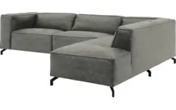 Goossens hoekbank calvin grijs micro leer - 8190321-636-01-gespiegeld