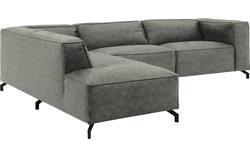 Goossens hoekbank calvin grijs micro leer - 8190321-636-01