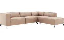 Goossens hoekbank calvin beige micro leer - 8190321-637-01-gespiegeld