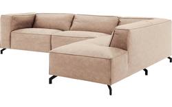 Goossens hoekbank calvin beige micro leer - 8190321-637-01-gespiegeld