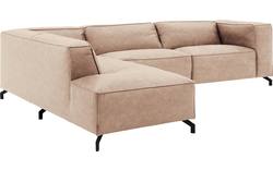 Goossens hoekbank calvin beige micro leer - 8190321-637-01