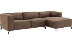 Goossens loungebank calvin bruin micro leer - 8190322-627-02