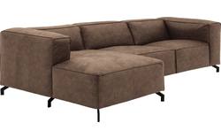 Goossens loungebank calvin bruin micro leer - 8190322-627-03-gespiegeld