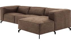 Goossens loungebank calvin bruin micro leer - 8190322-627-03