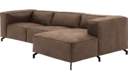 Goossens loungebank calvin bruin micro leer - 8190322-627-02