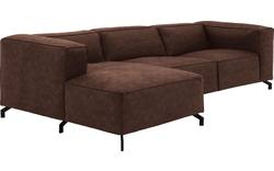 Goossens loungebank calvin bruin micro leer - 8190322-631-03-gespiegeld