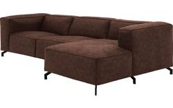 Goossens loungebank calvin bruin micro leer - 8190322-631-03